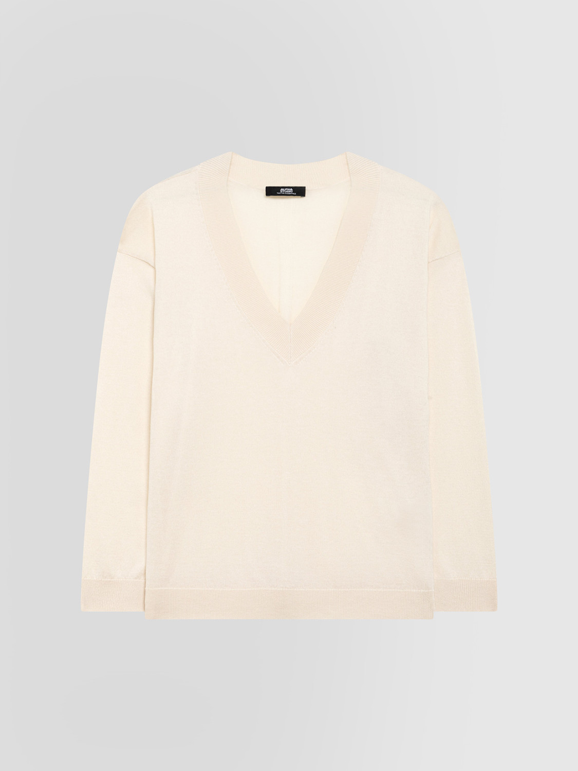 ALPHA STUDIO: V-NECK SILK AND CASHMERE