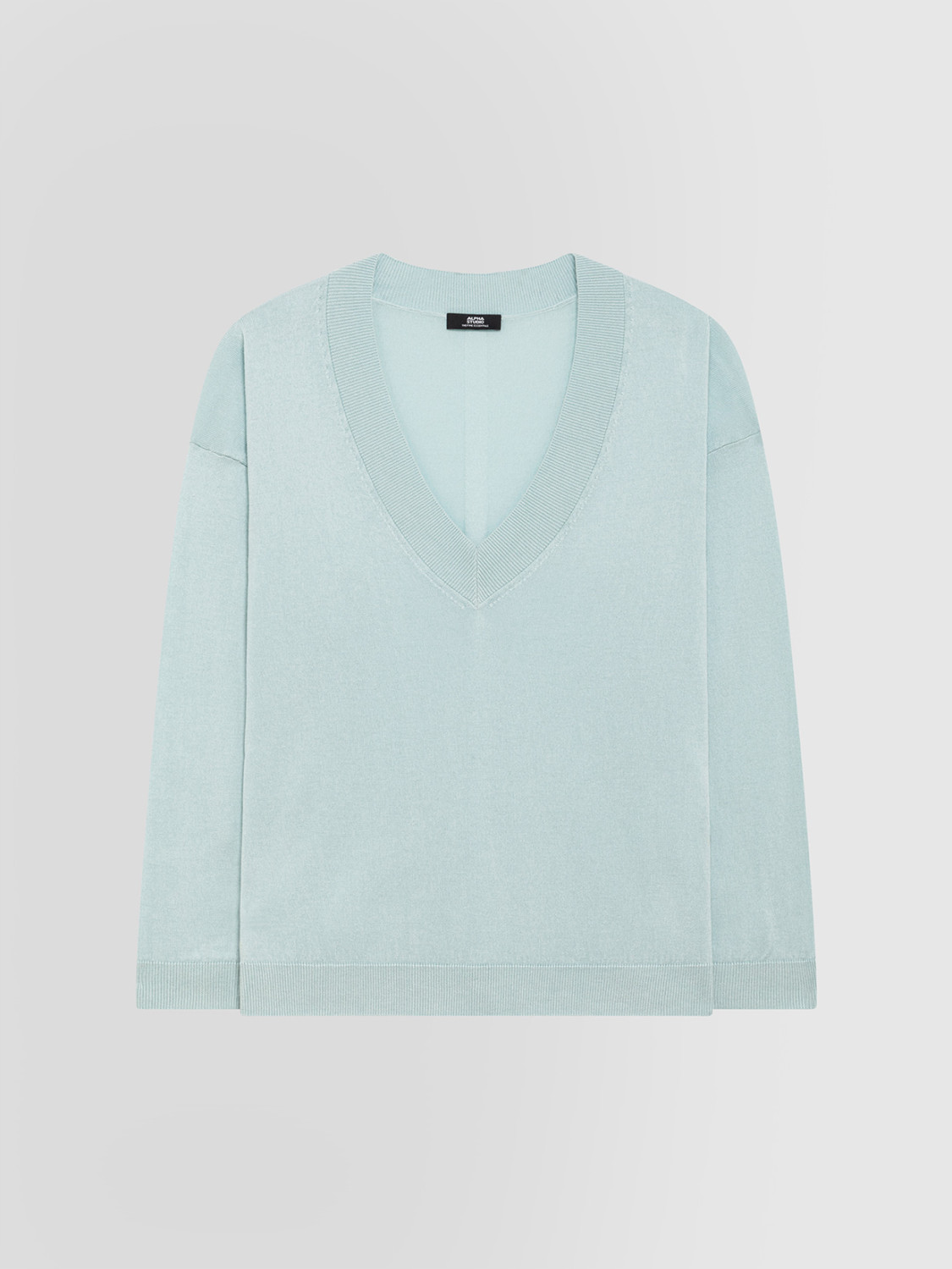 ALPHA STUDIO: V-NECK SILK AND CASHMERE