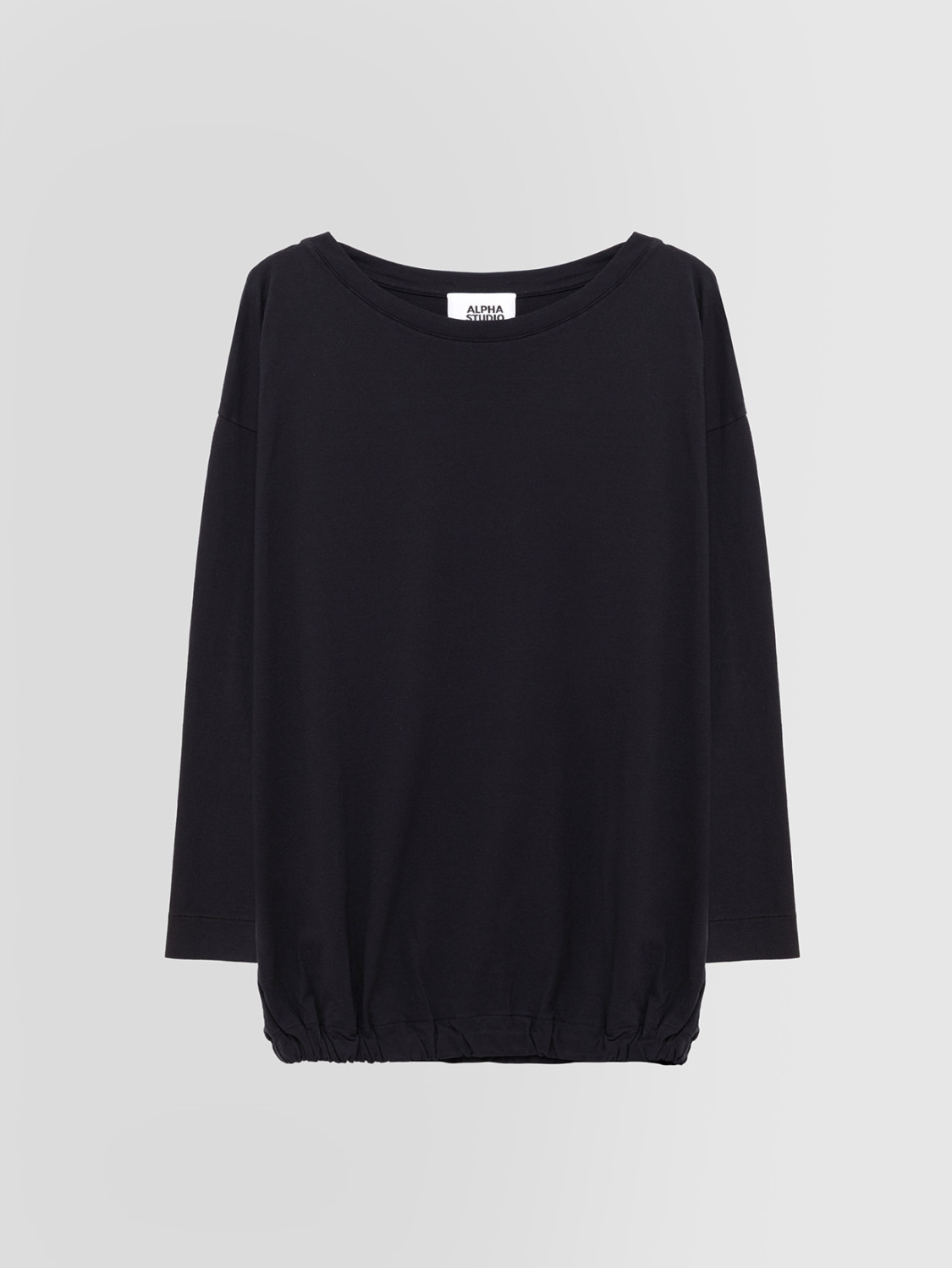 ALPHA STUDIO: BOAT NECK ICE COTTON