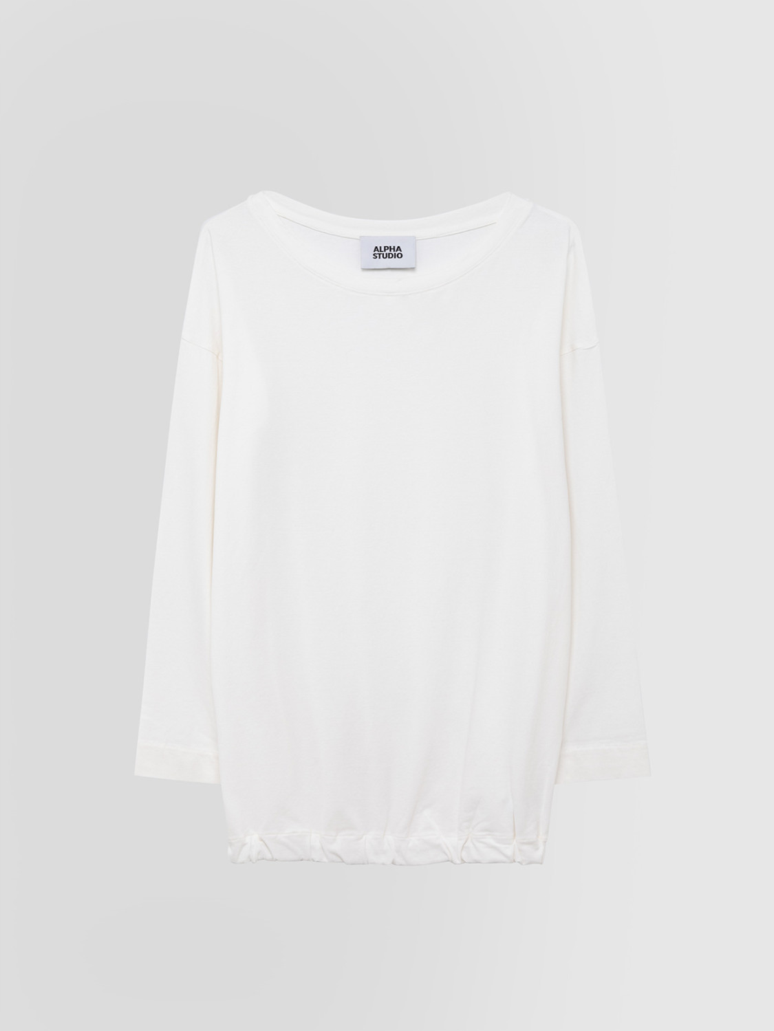 ALPHA STUDIO: BOAT NECK ICE COTTON