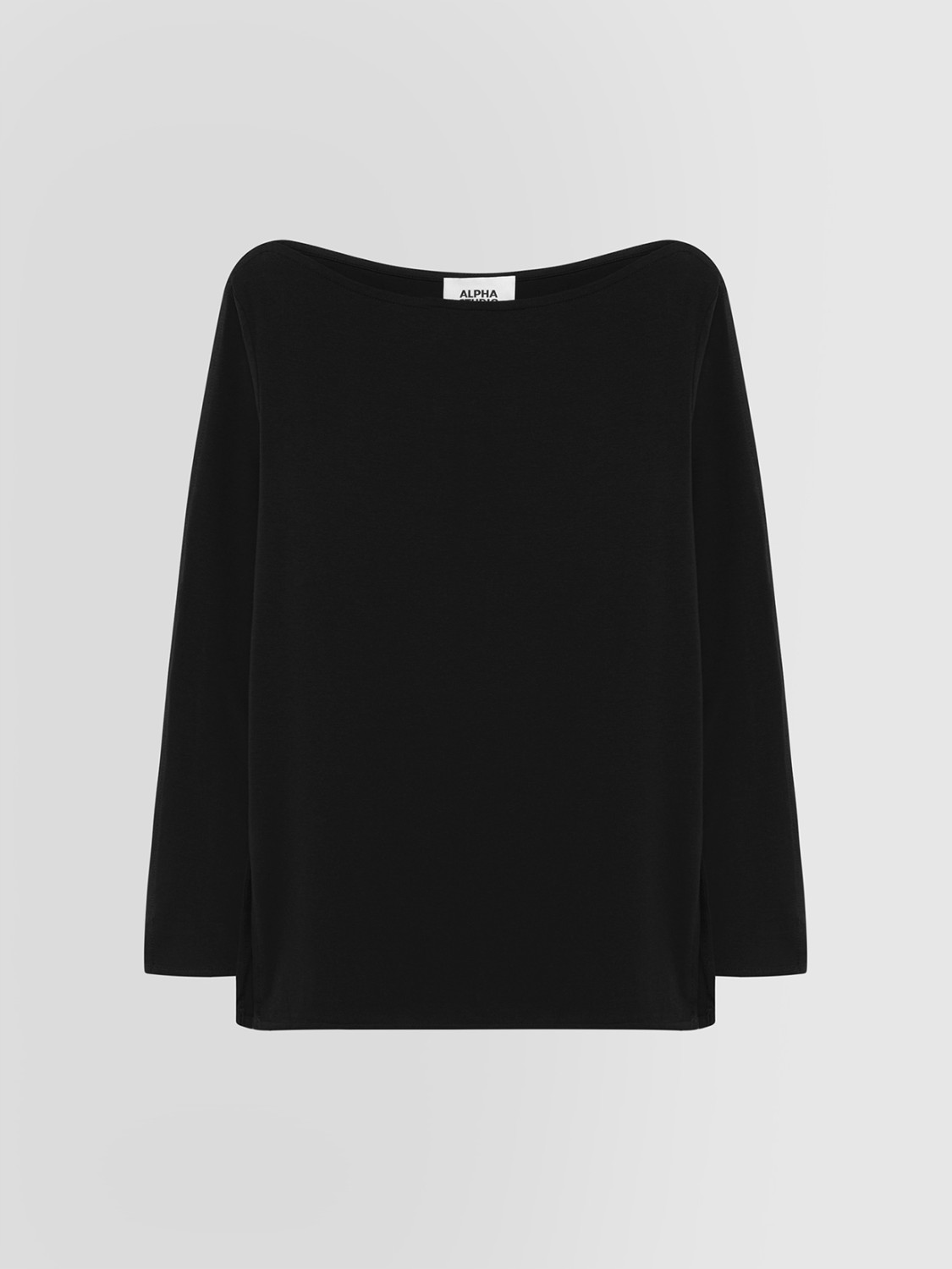 ALPHA STUDIO: BOAT NECK STRETCH JERSEY