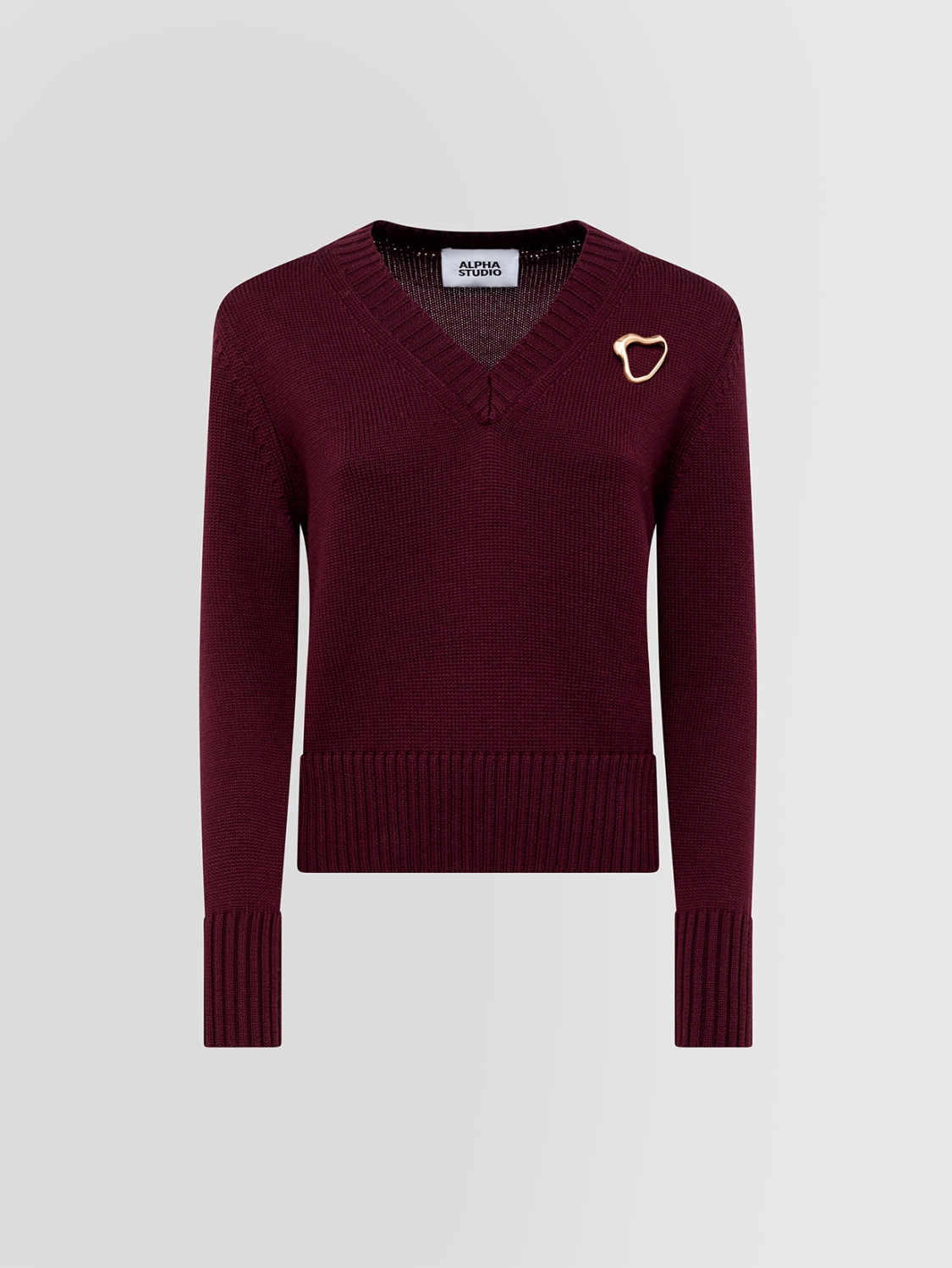 ALPHA STUDIO: ESSENTIAL V-NECK SWEATER