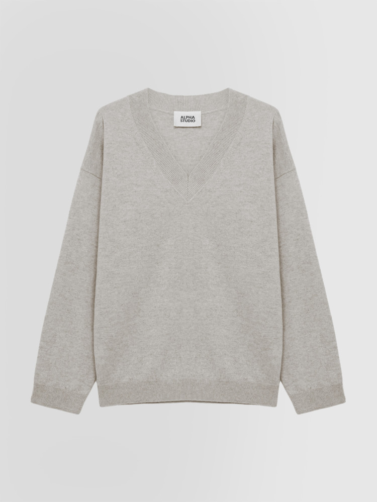 JERSEY DE CUELLO PICO EN LANA GEELONG