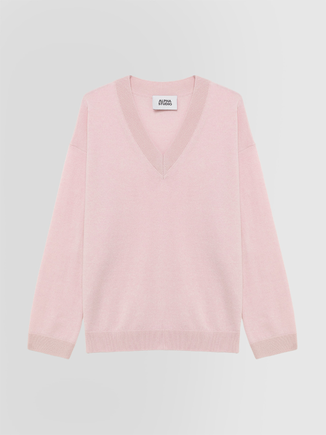 ALPHA STUDIO: JERSEY DE CUELLO PICO EN LANA GEELONG
