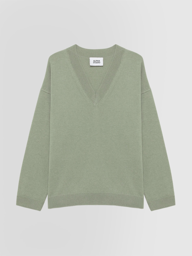 JERSEY DE CUELLO PICO EN LANA GEELONG
