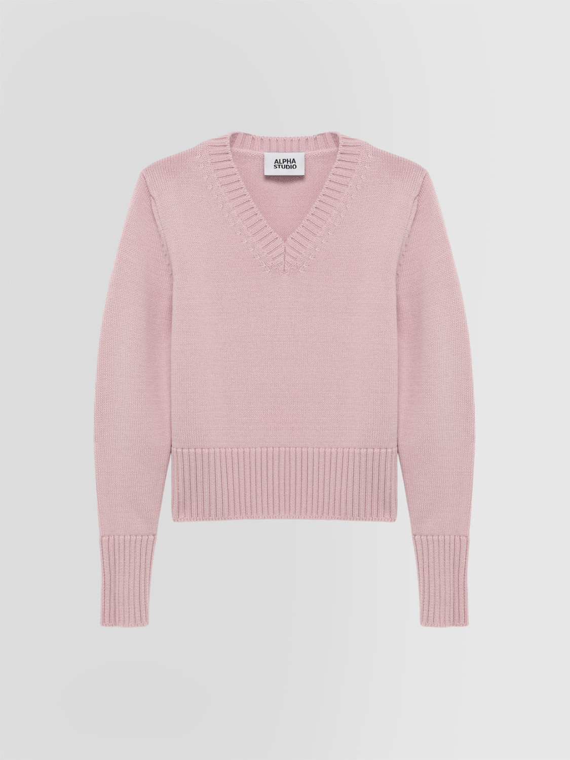 ALPHA STUDIO: V-NECK SWEATER IN MERINO WOOL