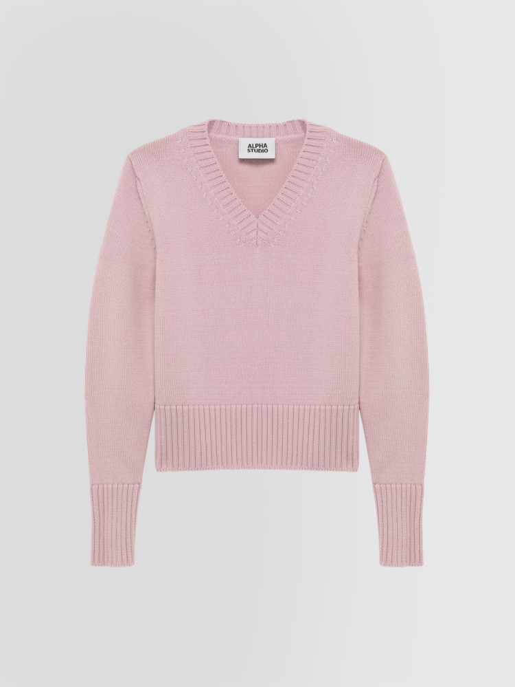 V-NECK SWEATER IN MERINO WOOL