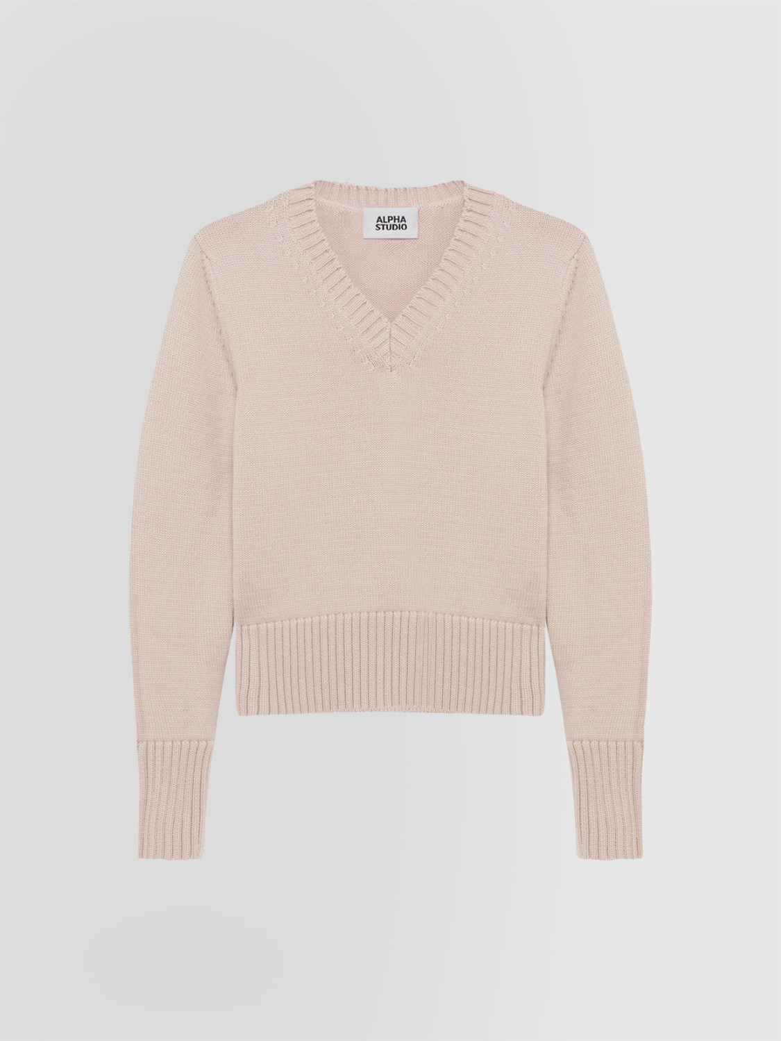 ALPHA STUDIO: V-NECK SWEATER IN MERINO WOOL