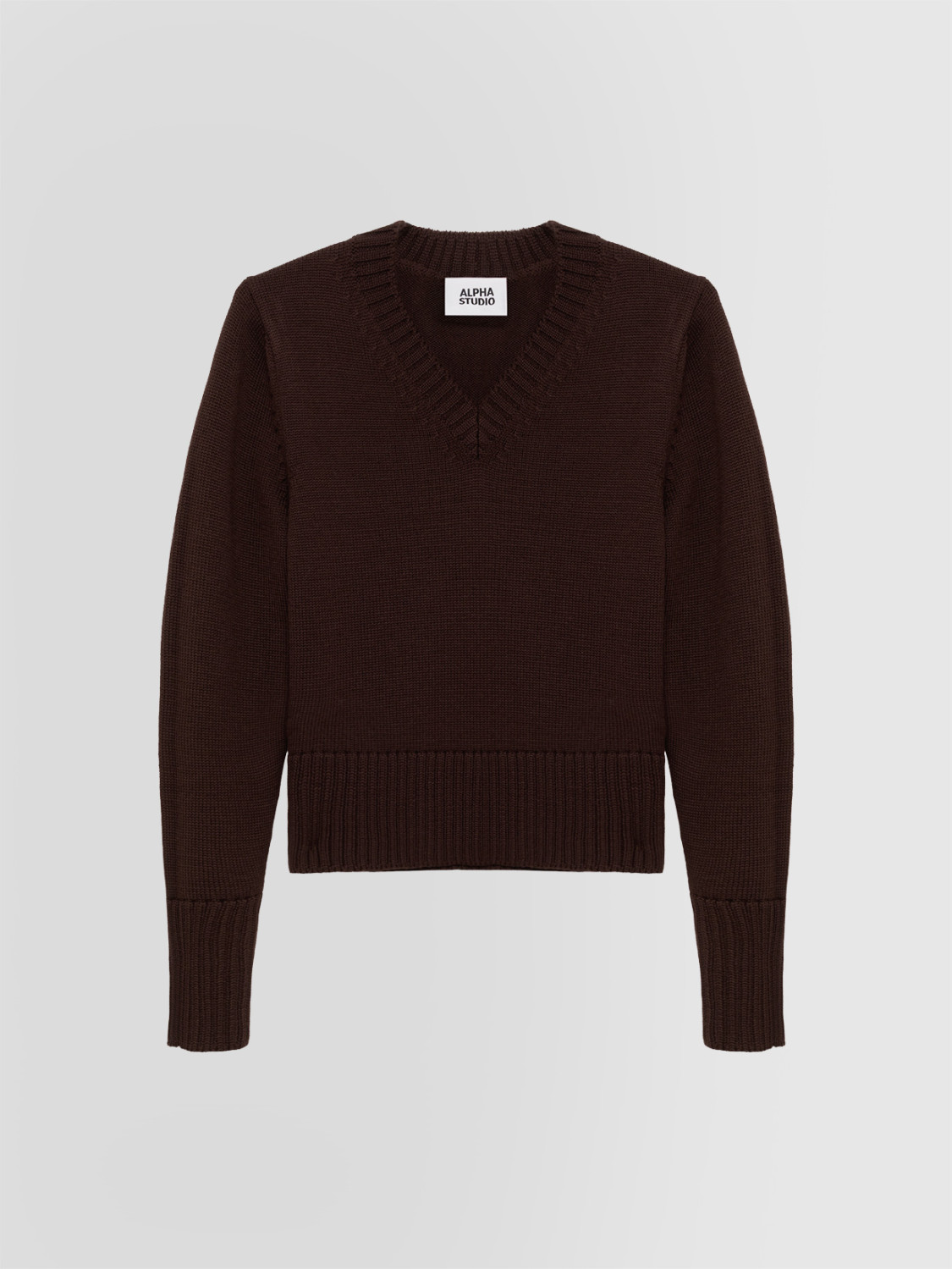 ALPHA STUDIO: V-NECK SWEATER IN MERINO WOOL