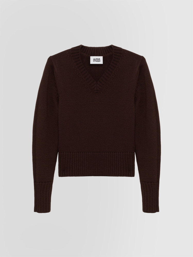 V-NECK SWEATER IN MERINO WOOL