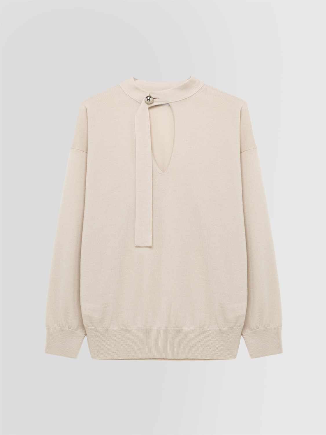 ALPHA STUDIO: JERSEY SERAFINO CON CUELLO BUFANDA EN LANA MERINO