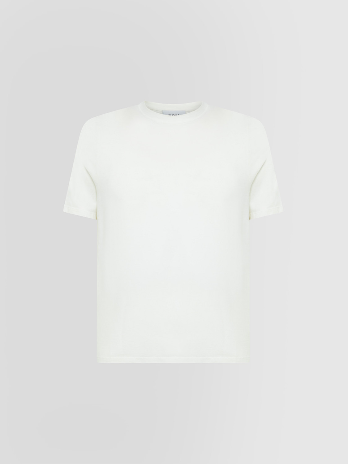 ALPHA STUDIO: CREW NECK T-SHIRT SWEATER IN ICE COTTON