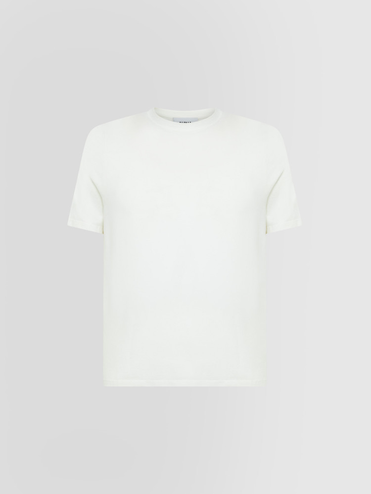 CREW NECK T-SHIRT SWEATER IN ICE COTTON