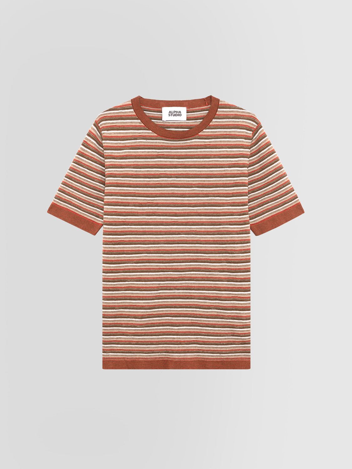 ALPHA STUDIO: CAMISETA DE CUELLO REDONDO A RAYAS