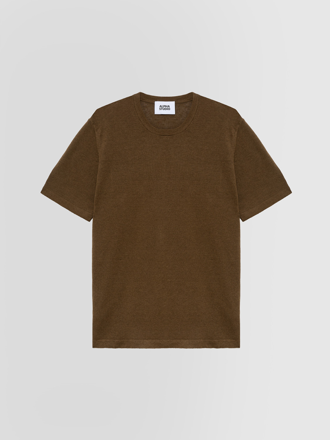 ALPHA STUDIO: LINEN AND COTTON T-SHIRT