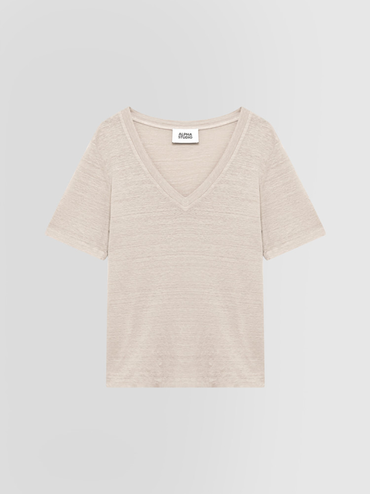 STRETCH LINEN T-SHIRT