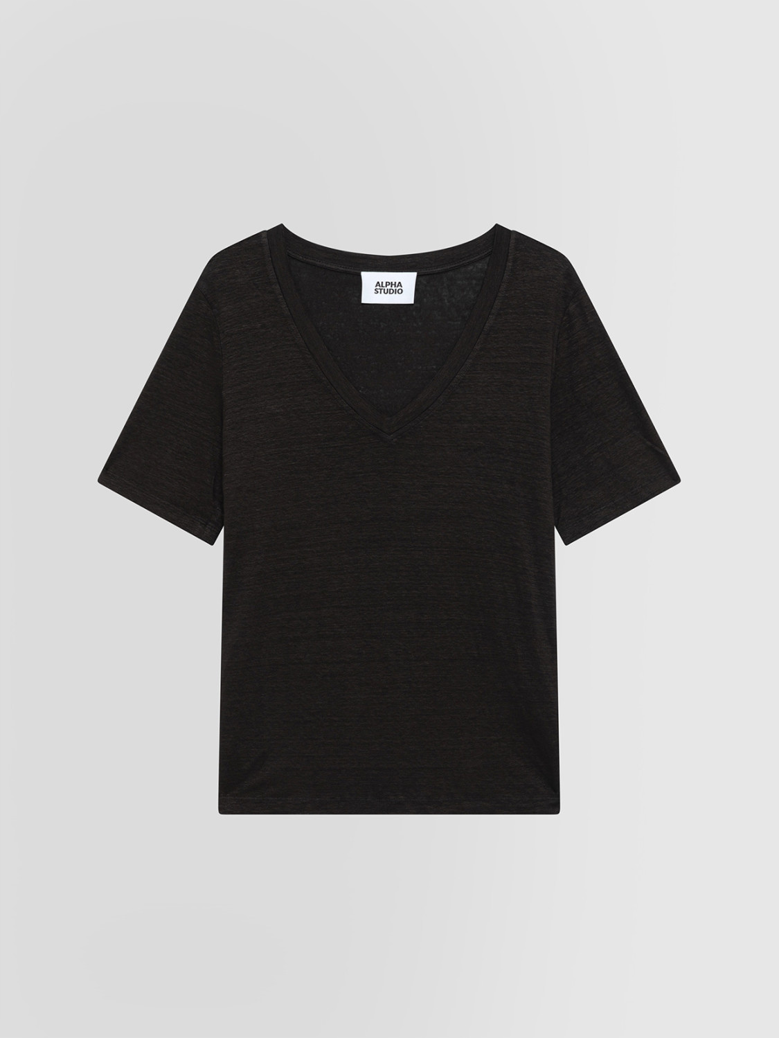 ALPHA STUDIO: STRETCH LINEN T-SHIRT