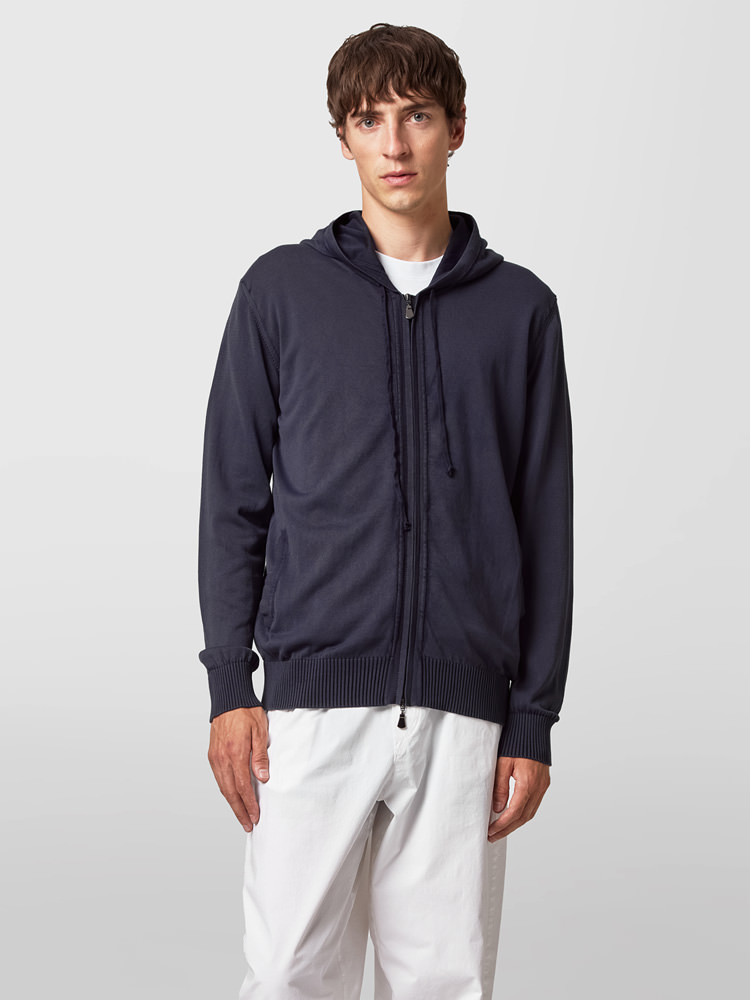 Alpha-Studio Men's Cotton Cardigan Blue