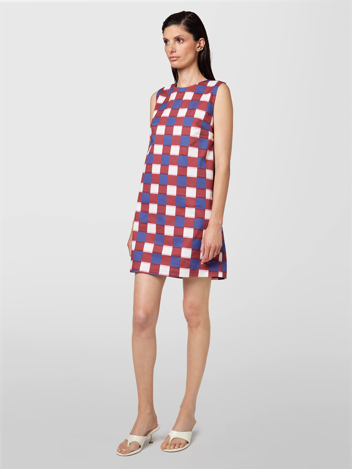 ALPHA STUDIO: CHECK SHORT DRESS