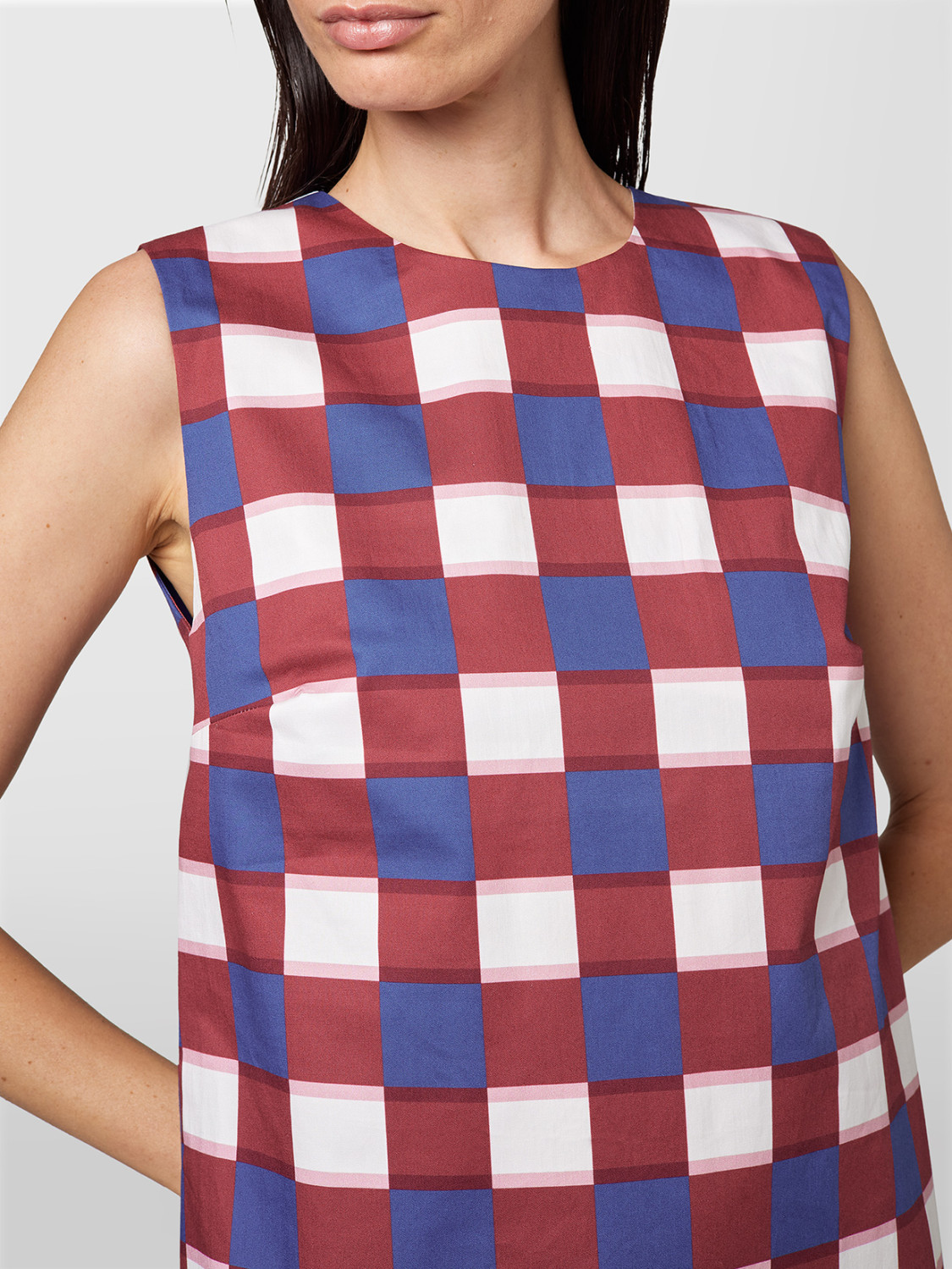 ALPHA STUDIO: CHECK SHORT DRESS