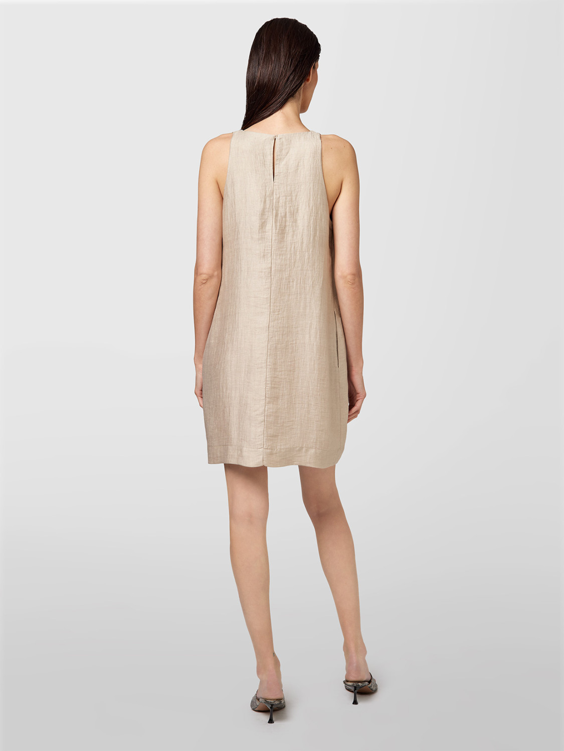 ALPHA STUDIO: SHORT LINEN DRESS