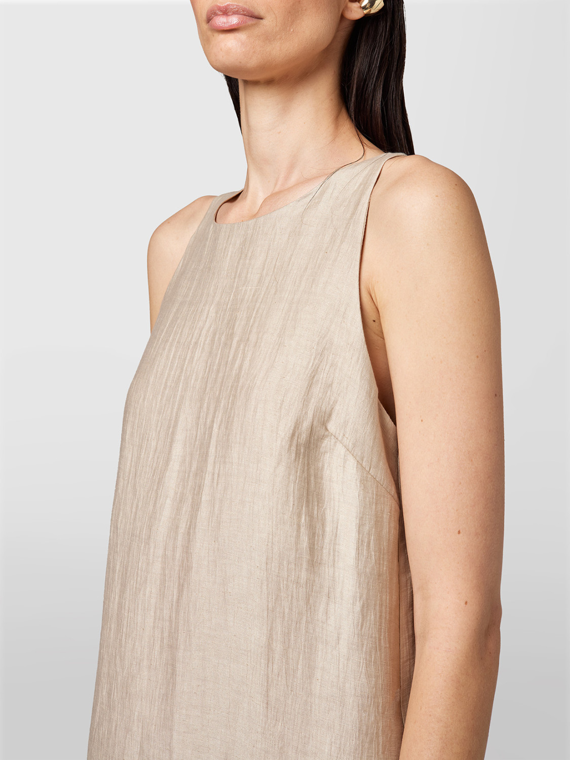 ALPHA STUDIO: SHORT LINEN DRESS