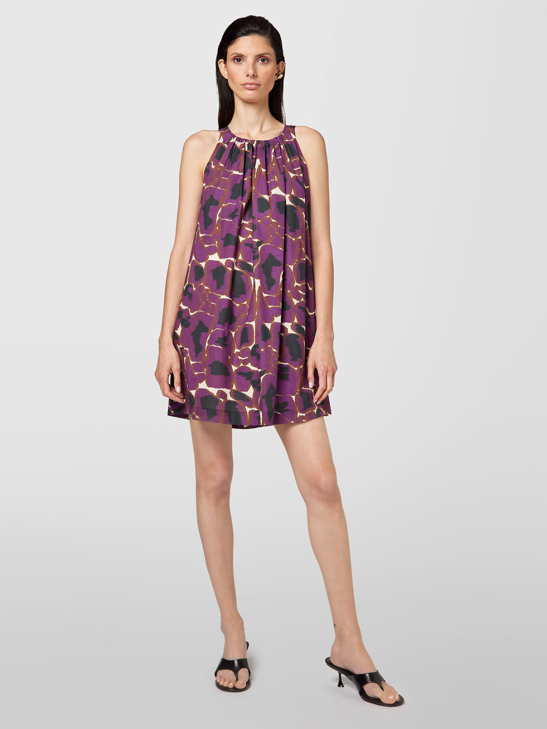 ALPHA STUDIO: VESTIDO CORTO ESTAMPADO ÉTNICO