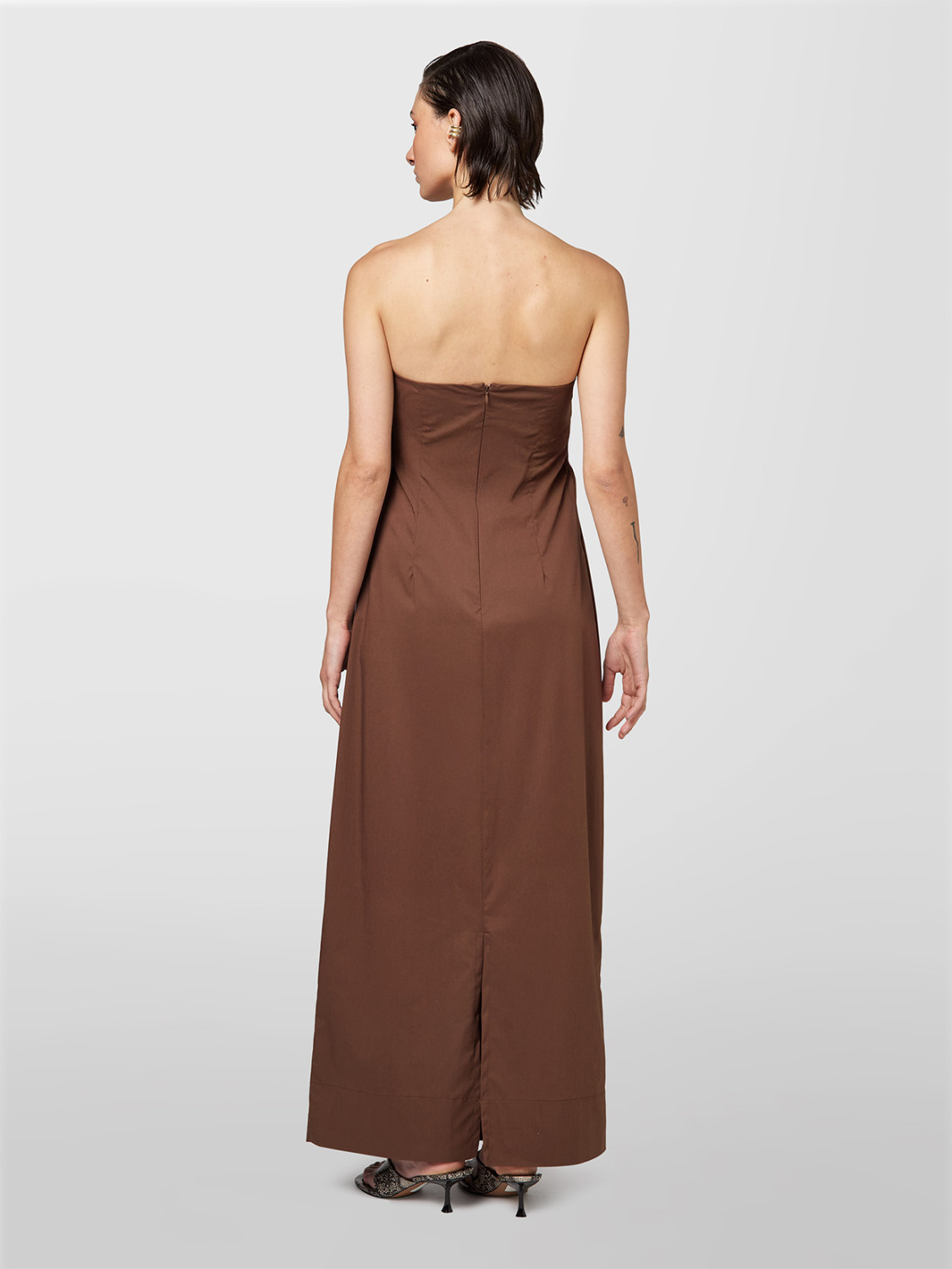 ALPHA STUDIO: VESTIDO ESCOTE EN CORAZÓN DE ALGODÓN TÉCNICO