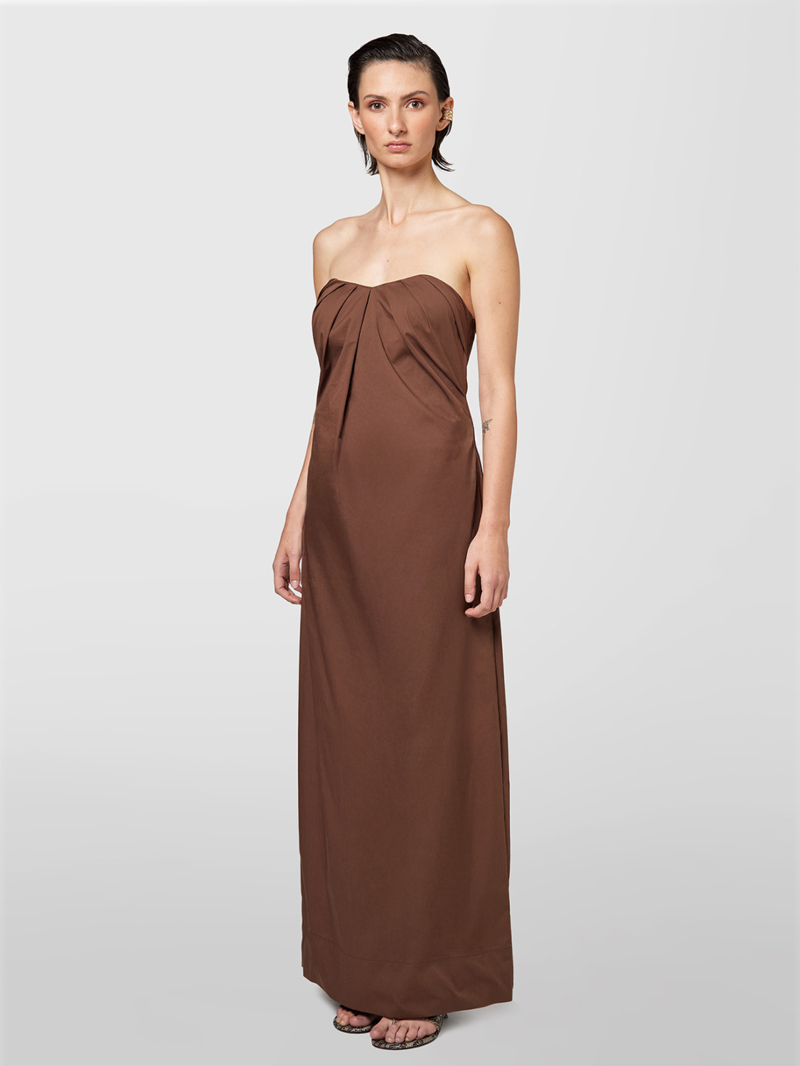 ALPHA STUDIO: VESTIDO ESCOTE EN CORAZÓN DE ALGODÓN TÉCNICO