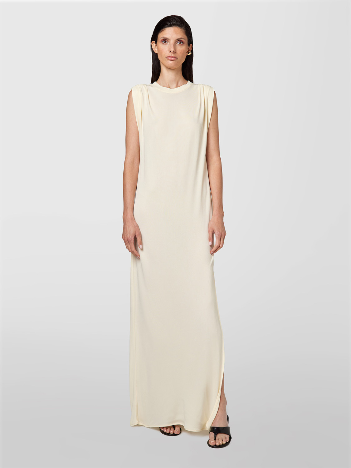 ALPHA STUDIO: VESTIDO SIN MANGAS EN CREPÉ