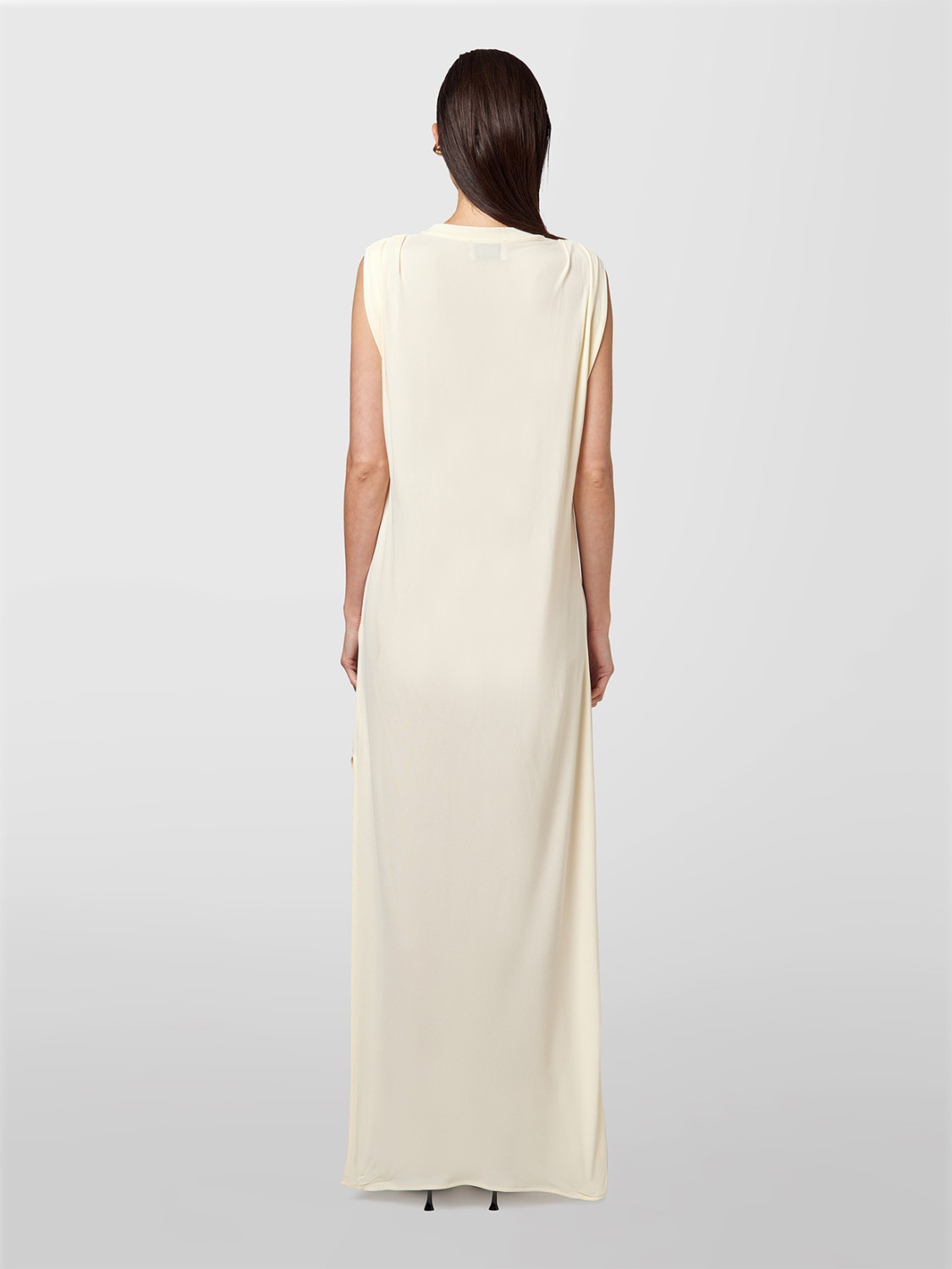 ALPHA STUDIO: VESTIDO SIN MANGAS EN CREPÉ