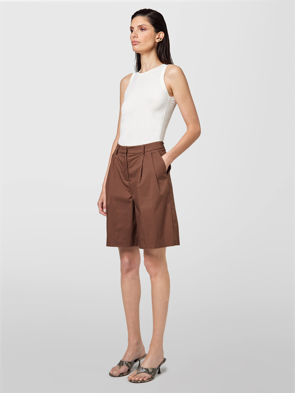 ALPHA STUDIO: TECHNICAL COTTON BERMUDA SHORTS