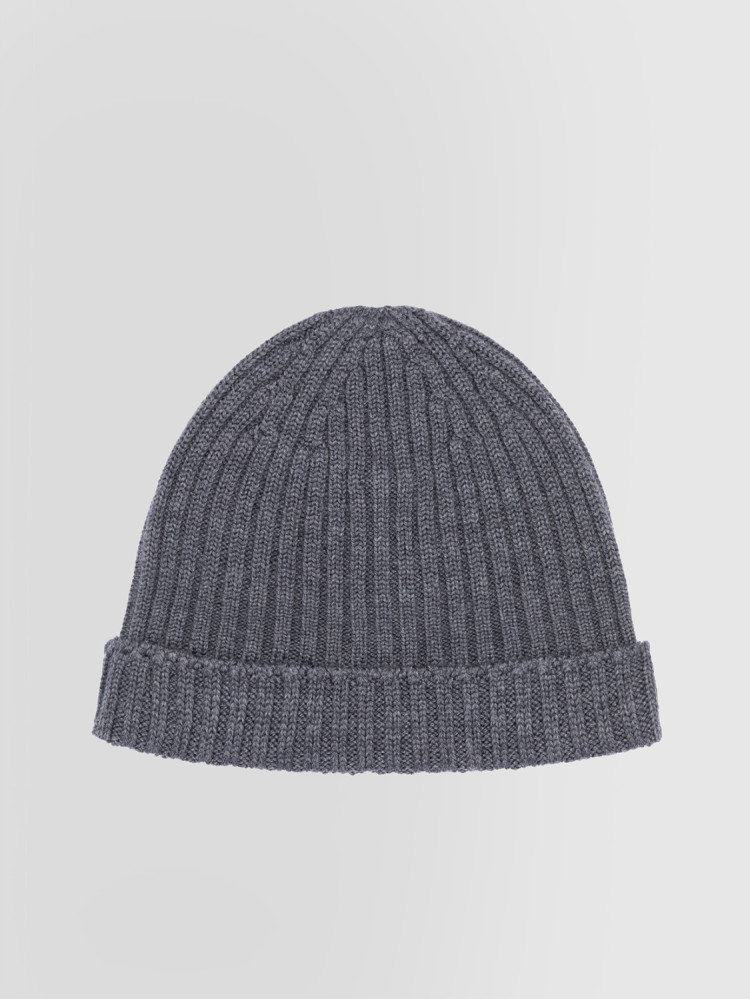 CAP IN RIBBED MERINO WOOL