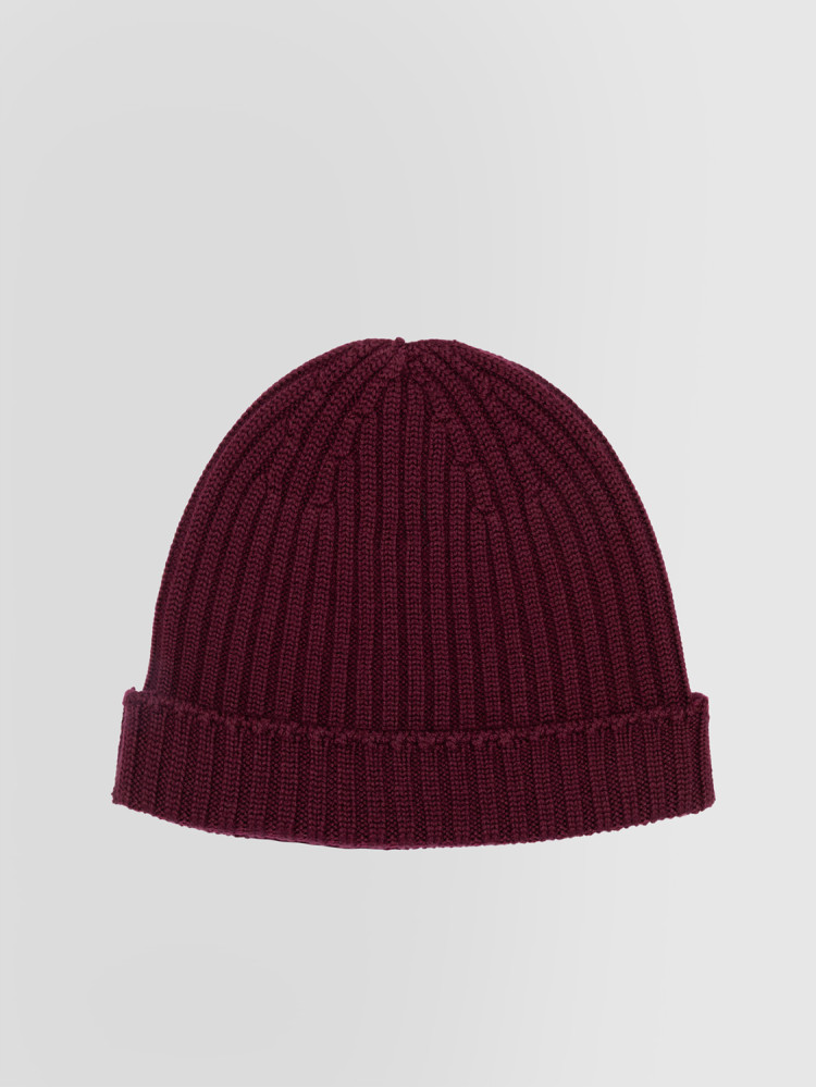 CAP IN RIBBED MERINO WOOL