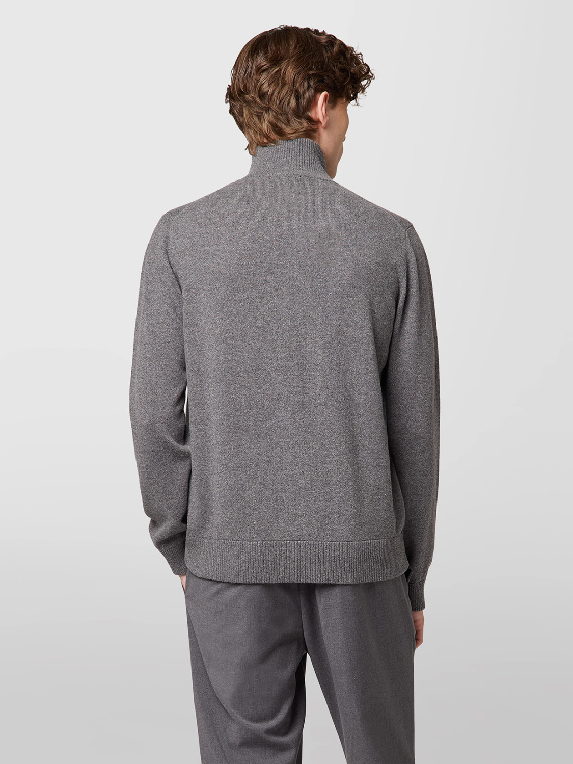 ALPHA STUDIO: BASIC BLOUSON IN CASHMERE WITH ZIP