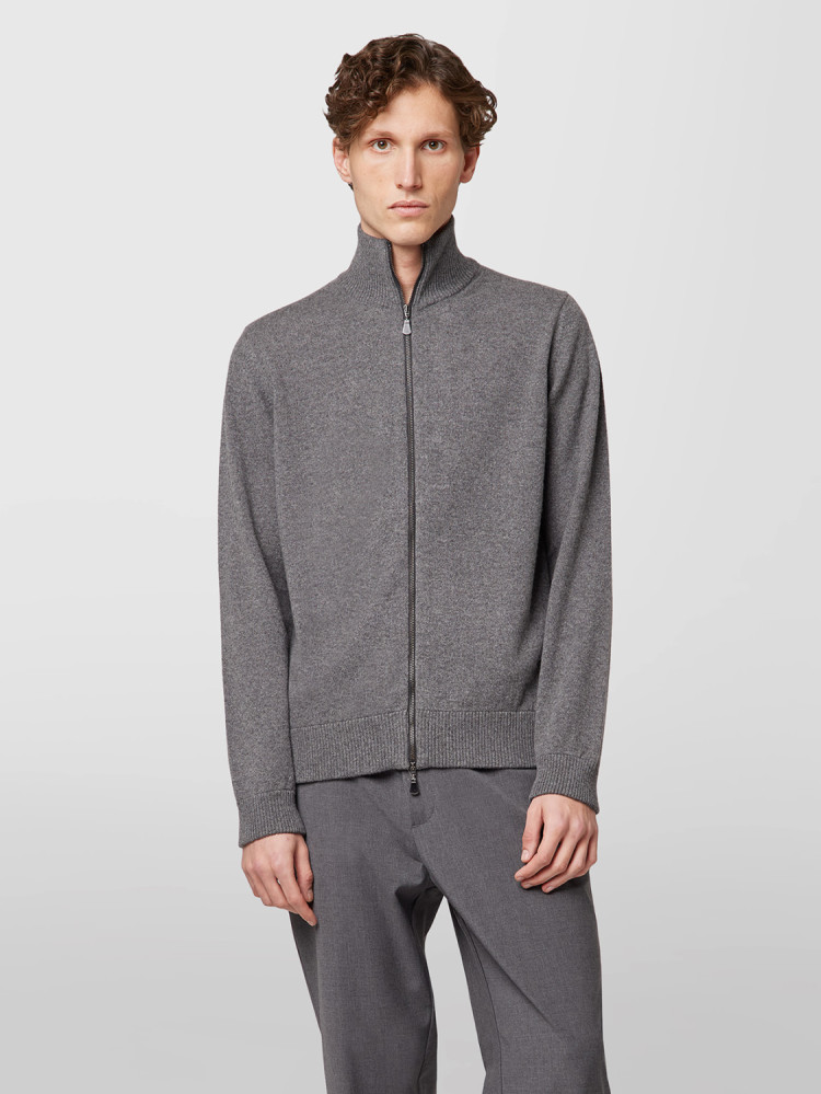 BASIC BLOUSON IN CASHMERE WITH ZIP