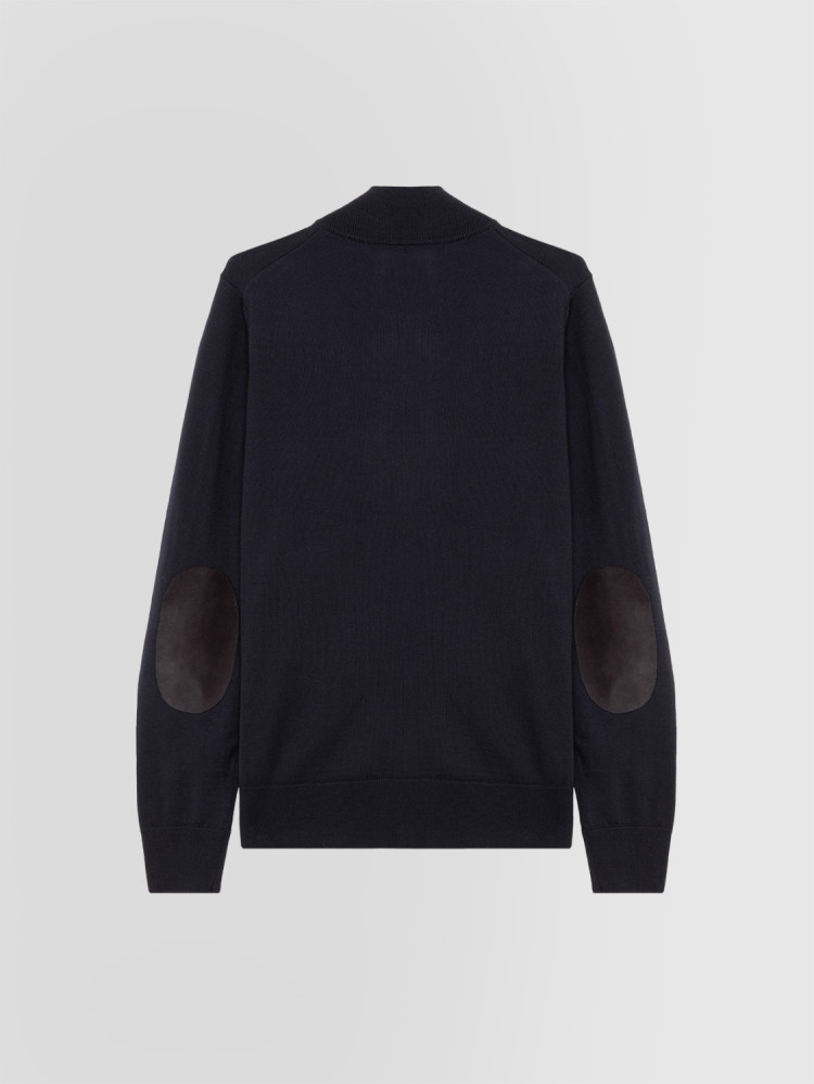 BLOUSON CON BOTONES Y CODERAS EN LANA MERINO