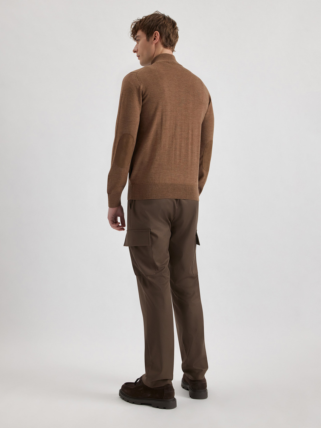 ALPHA STUDIO: BLOUSON CON BOTONES Y CODERAS EN LANA MERINO