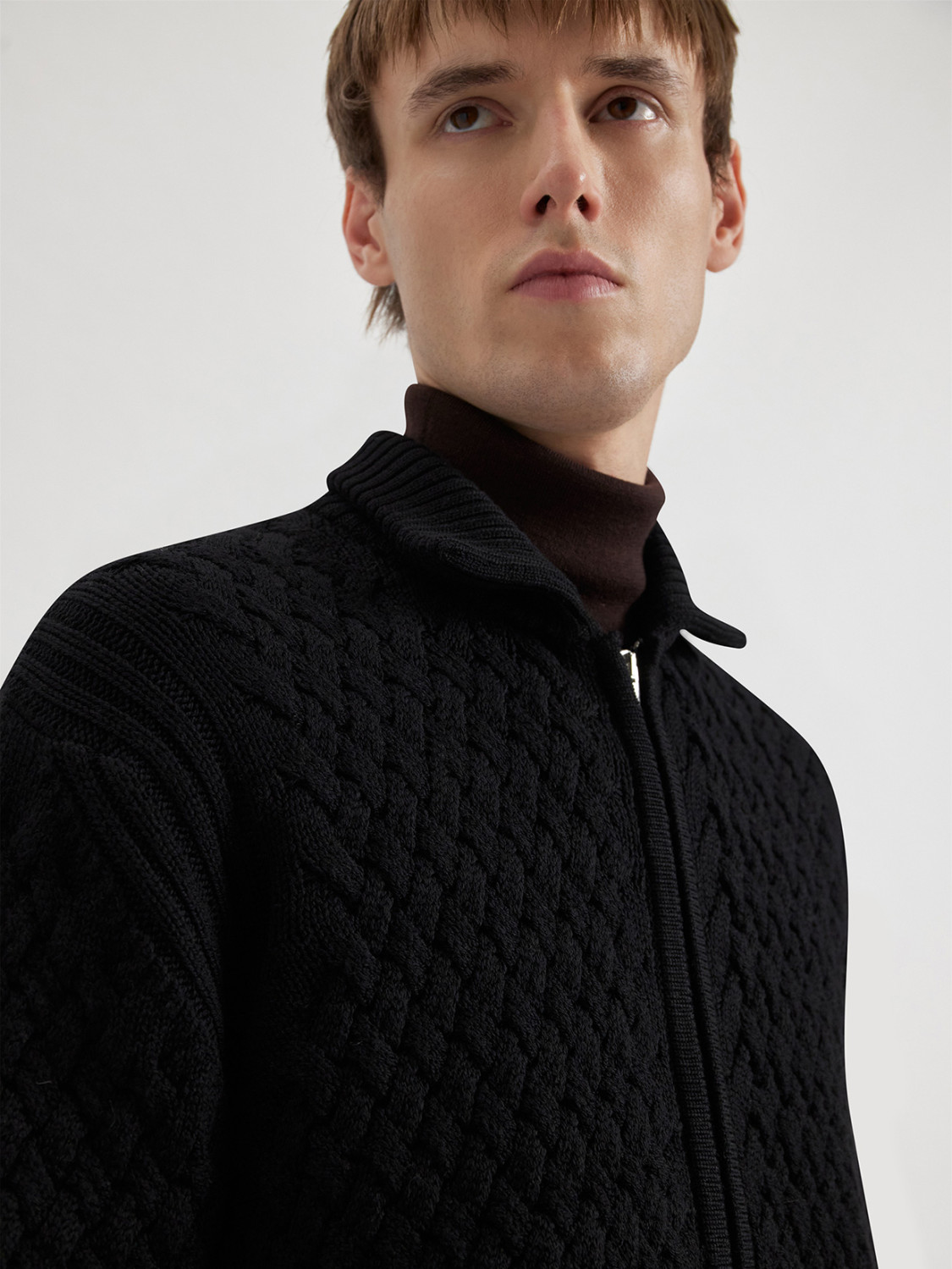 ALPHA STUDIO: BLOUSON PUNTO INTRECCIATO IN MERINOS