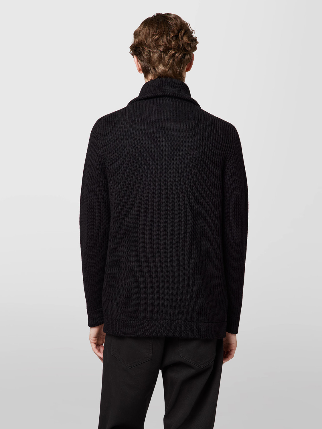 ALPHA STUDIO: BLOUSON ZIP IN STOCKINETTE STITCH MERINO WOOL