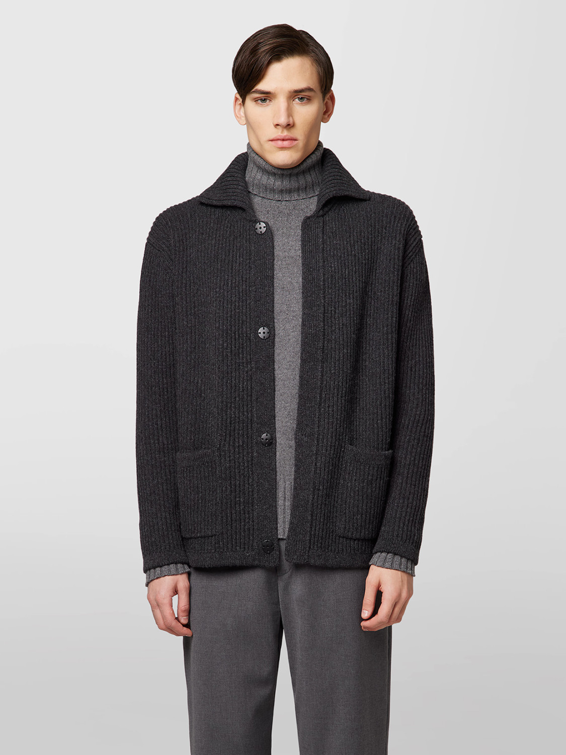 ALPHA STUDIO: BOMBER JACKET IN WOOL AND CASHMERE