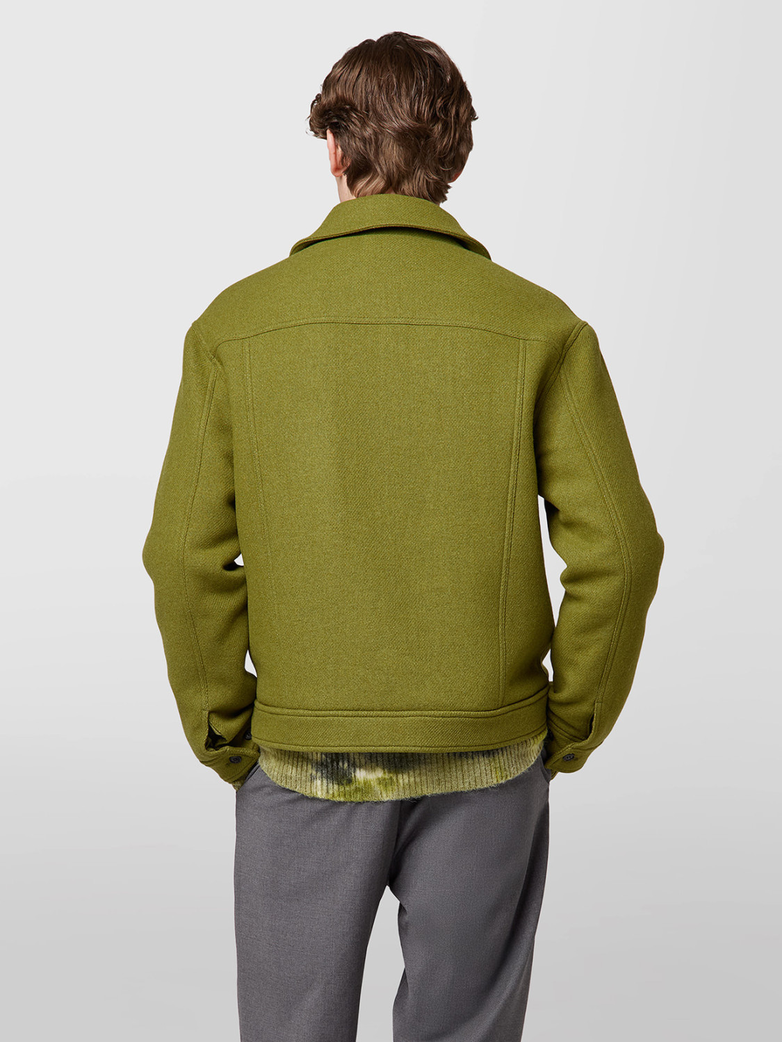 ALPHA STUDIO: BOMBER JACKET IN WOOL FELT