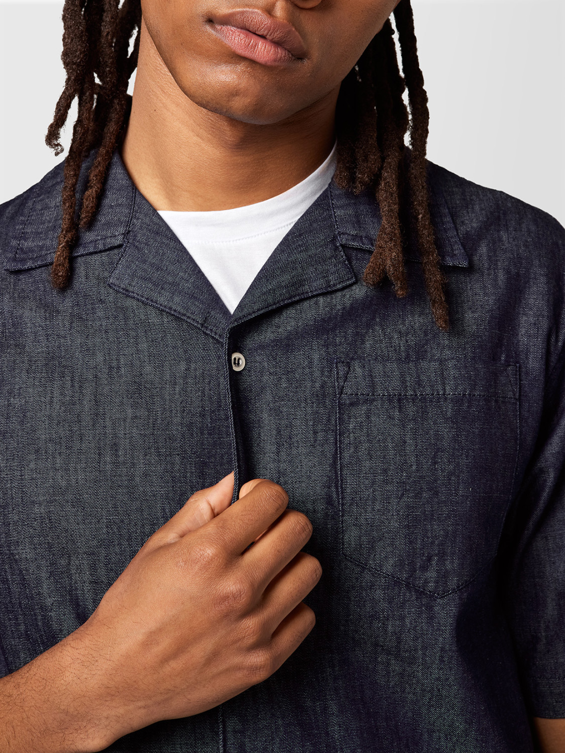 ALPHA STUDIO: CAMICIA BOWLING CHAMBRAY