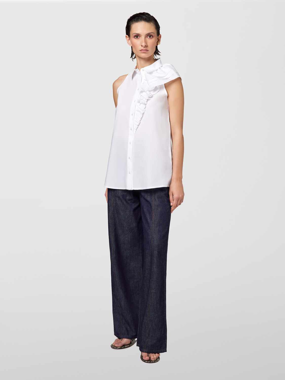 ALPHA STUDIO: CRINKLED POPLIN SHIRT