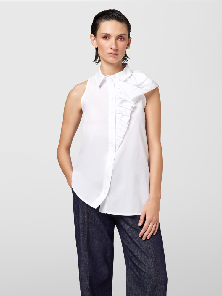 CHEMISE EN POPOLINE RIDÉE