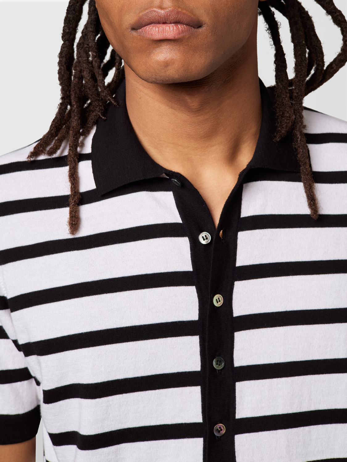 ALPHA STUDIO: STRIPED MIX SHIRT