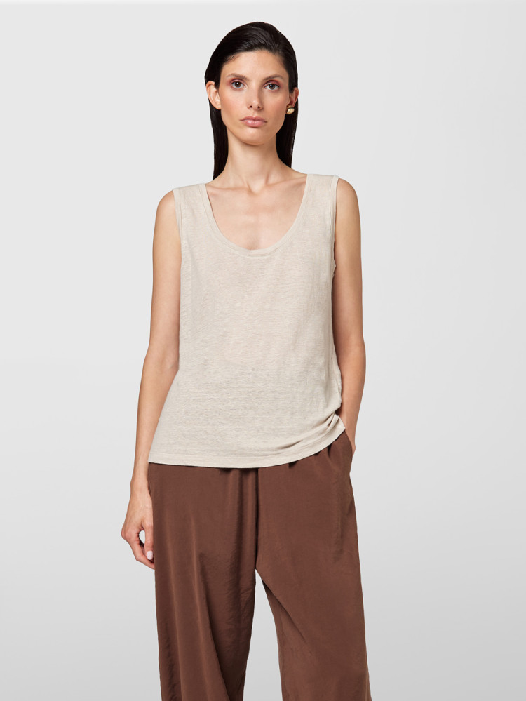 T-SHIRT EN LIN ÉLASTIQUE