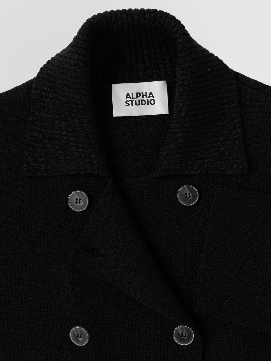 ALPHA STUDIO: DOUBLE-BREASTED COAT IN GEELONG WOOL