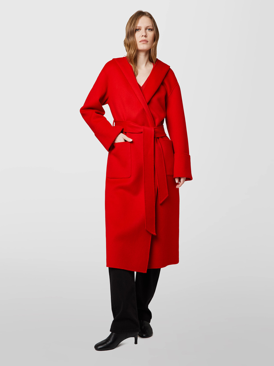 ALPHA STUDIO: CAPPOTTO DOUBLE CON CAPPUCCIO E CINTURA