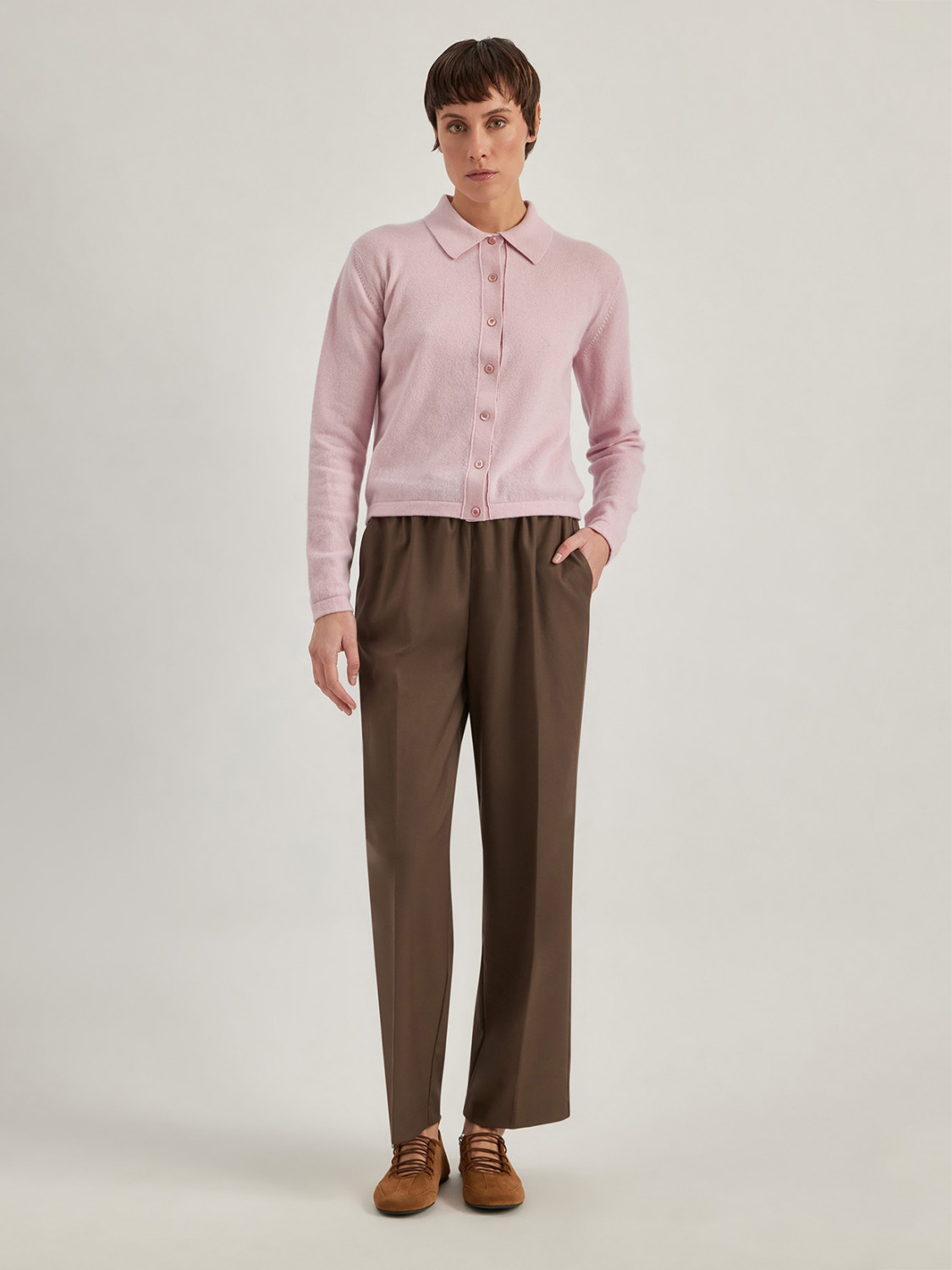 ALPHA STUDIO: SHIRT CARDIGAN IN CASHMERE